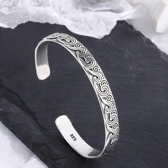 Silver Wave Cuff Bracelet - Picture 3 of 3